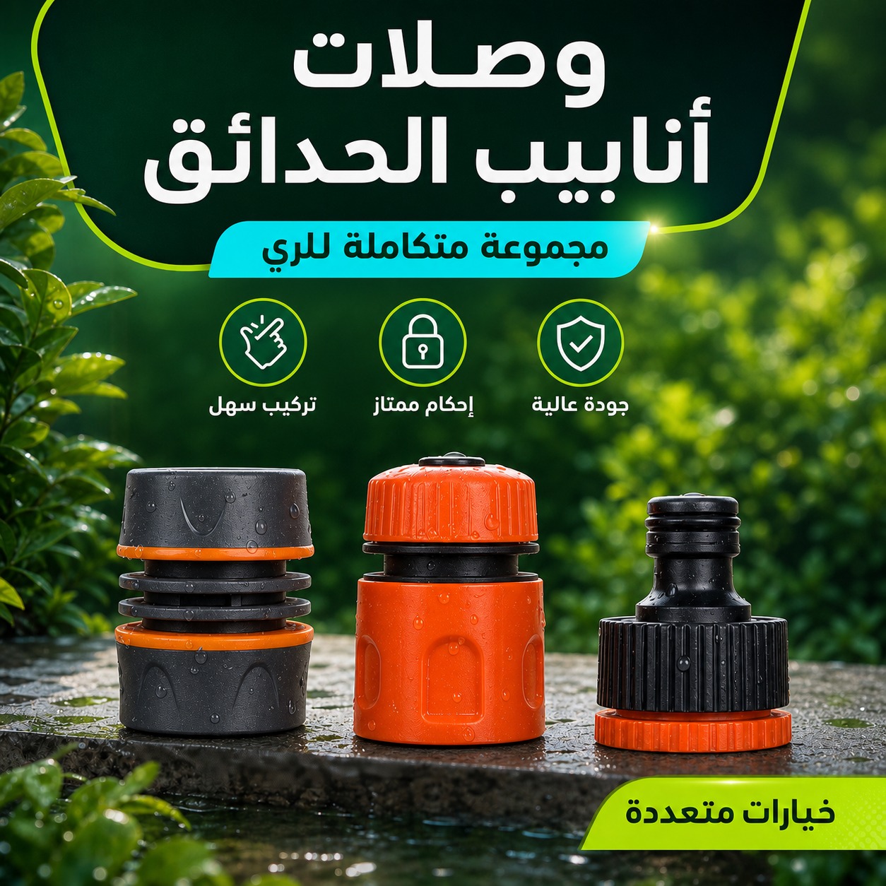طقم وصلات خراطيم وأنابيب الحدائق للري