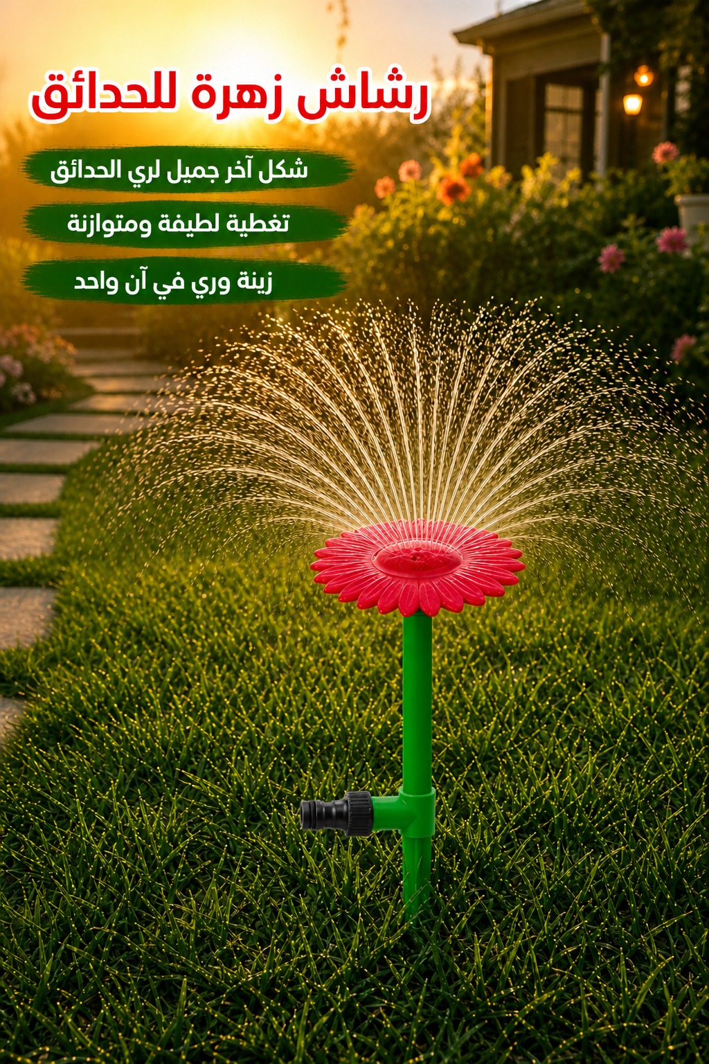 رشاش حدائق زهرة جربيرا لترطيب وري النباتات
