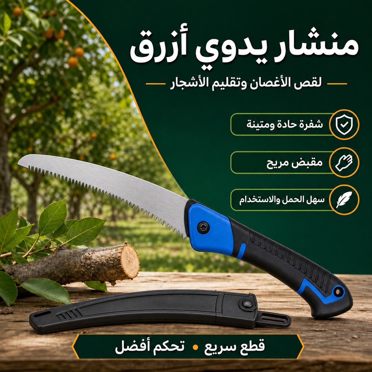 منشار يدوي لقص الأغصان وتقليم الأشجار