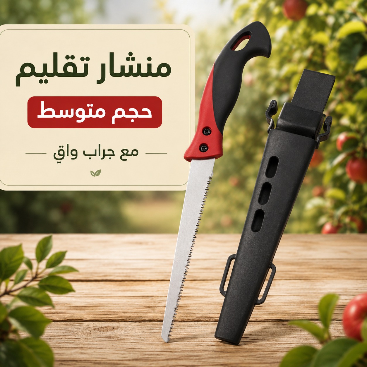 منشار تقليم زراعي حجم متوسط مع جراب واقٍ