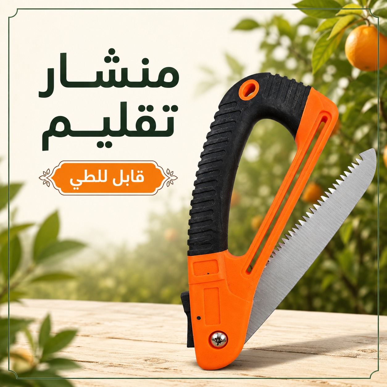 منشار تقليم زراعي قابل للطي بمقبض مريح